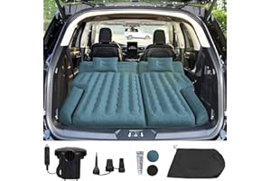 Umbrauto Inflatable SUV Air Mattress: Upgraded Flocked Surface Car Camping Airbed for Back Trunk, Truck Sleeping Bed Pad with Electric Pump for Outdoor Travel