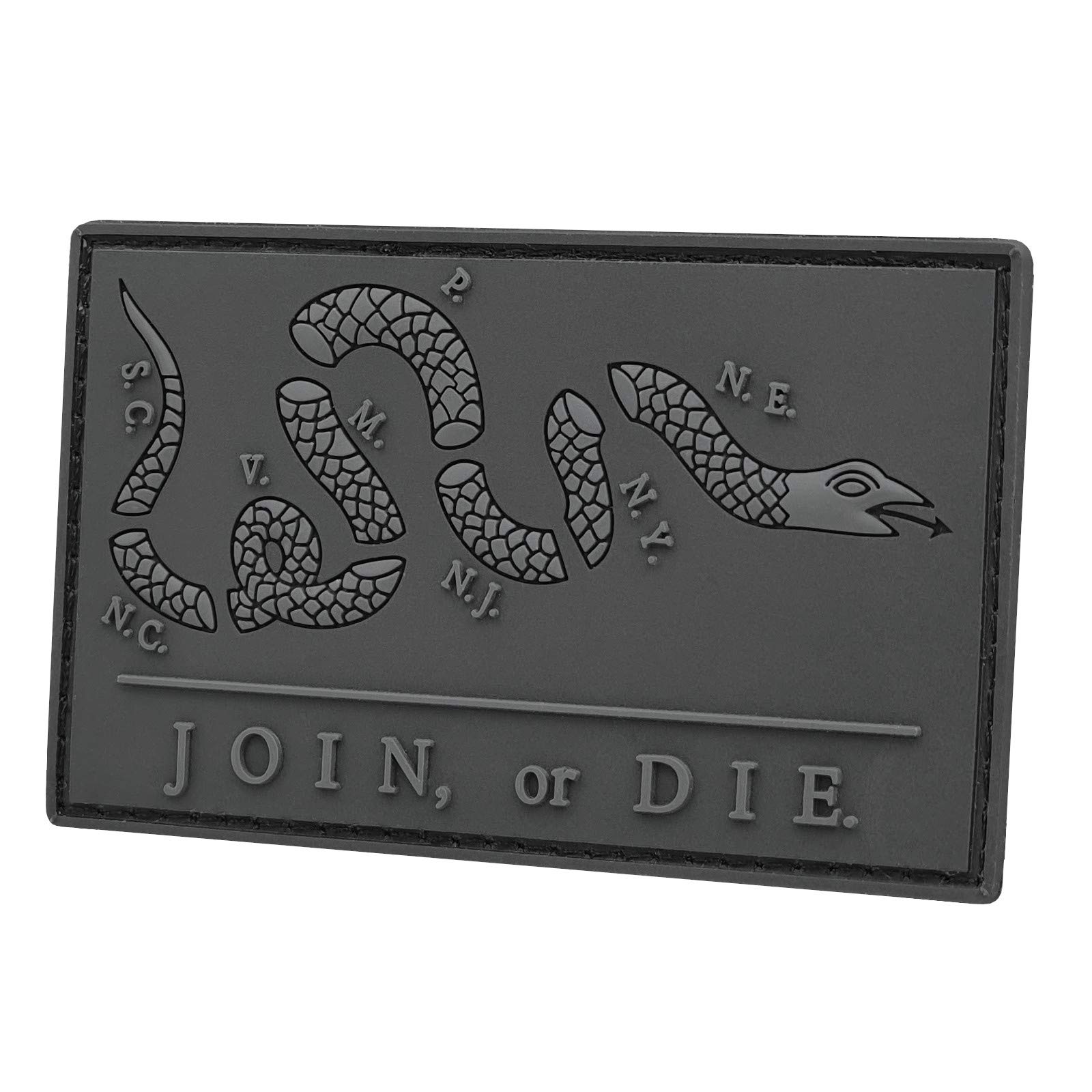 Blackout Join or Die PVC Snake Benjamin Franklin American Revolution War Morale Tactical Rubber Patch