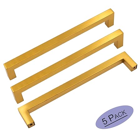 Brushed Brass Cabinet Handles Kitchen Drawer Knobs Goldenwarm