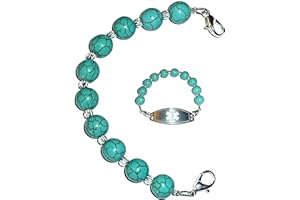 Hidden Hollow Beads Women's Beaded 6.5 or 5.5 inch Medical Alert ID Interchangeable Replacement Bracelet, Identification Vital