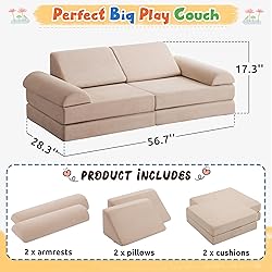 Erigiak 2024 Kids Couch Play Couch Large, Modular