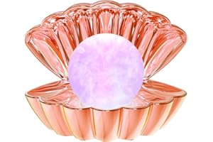 Beach Themed RGB 8 Colors Changing Mood Shell Pearl Lamps, Bedside LED Clamshell Portable Night Lights for Bar, Family Decora