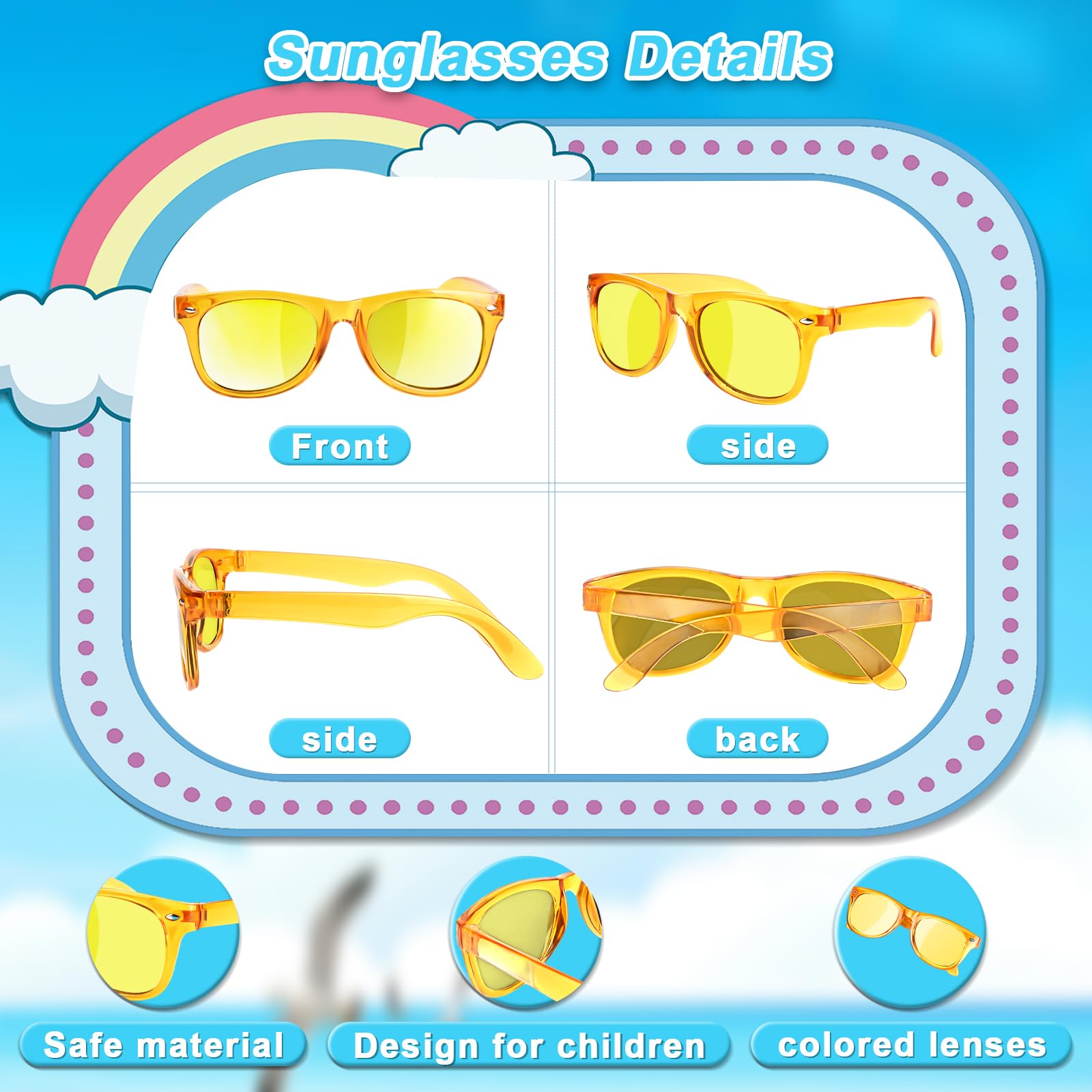 Kids Sunglasses Bulk Party Favors - 24 Packs Boys Girls Sunglasses for Kids Age 3-8 with UV 400 Protection, Neon Sunglasses for Kids Party