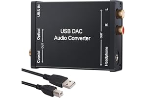 LiNKFOR USB to SPDIF Coaxial RCA and 3.5mm Headphone Jack Converter - Optical Audio Adapter - PCM for Windows, Mac, PS4, PS3