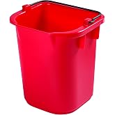 Rubbermaid Commercial Products Heavy-Duty Cleaning Pail, 5-Quart, Red | Built-In Pour Spout and Handle, Easy-to-Clean Surface, for House Cleaning/Storage/Livestock Feeding/Car Washing