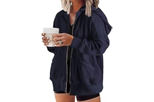 Eytino Womens Plus Size Long Sleeve Zip Up Oversized Casual Hoodies Sweatshirt Jackets with Pockets(1X-5X)