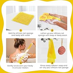 ZOCY African Net Sponge, Authentic Exfoliating Body
