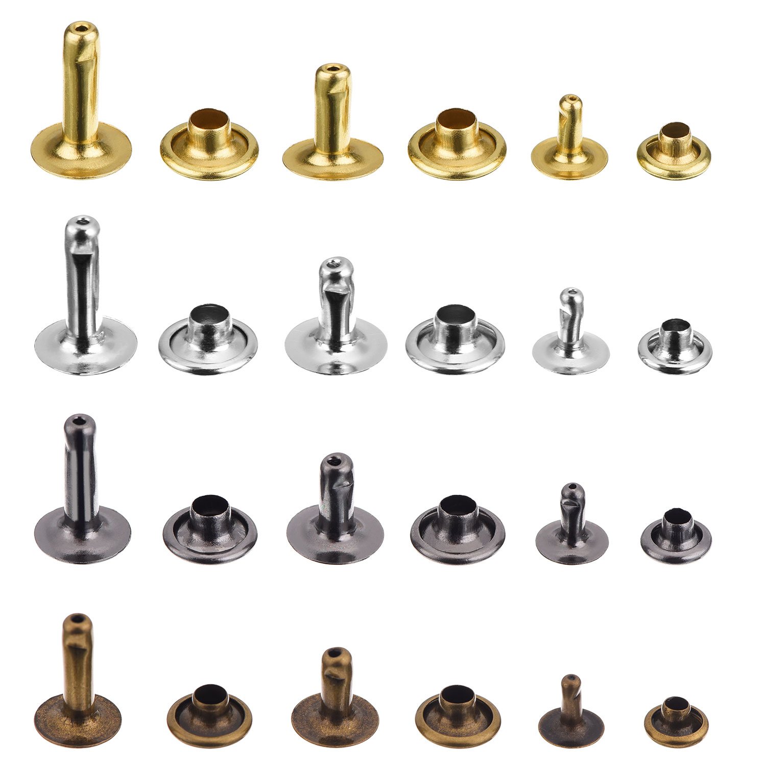 Kit Borchie Per Cuoio 180 Pezzi - Rivetti Metallici Con Pinze, Per Jeans, Borse, Scarpe E Artigianato - Foto 3