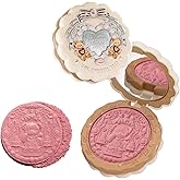 Flower Knows The Sweetie Bear Collection Silk Satin Blush,Talc-Free Rose Pink Powder Blush,Highly Pigmented,Buildable&Blendable,Radiant Cheek Color for a Lively Glow,Gift-Worthy(01 Shimmer Soufflé)