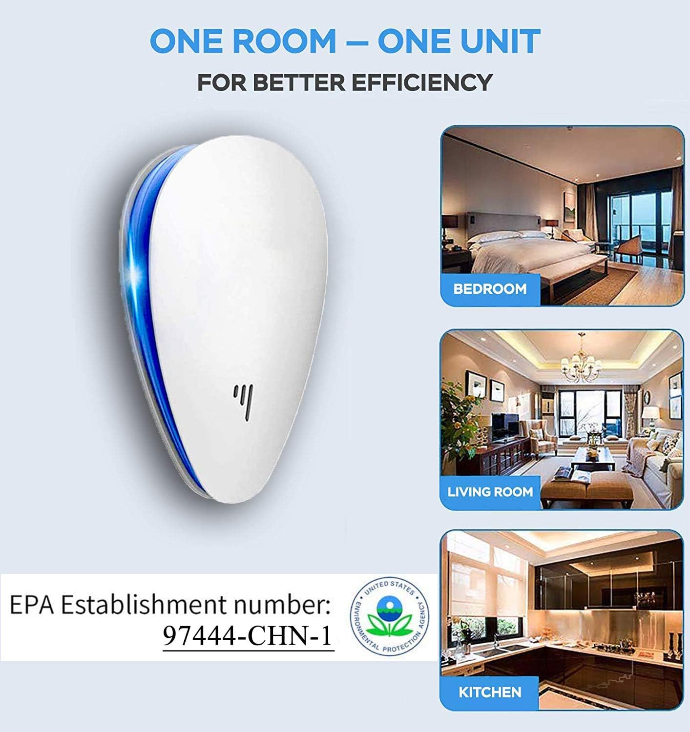 Ultrasonic Pest Repeller(6 Pack), 2020 Pest Control Ultrasonic Repellent, Electronic Repellant - Bug Repellent for Ant, Mosquito, Mice, Spider, Roach, Rat, Flea, Fly: Office Products