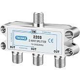 TKCHAX 3 Way Coaxial Cable Splitter,Support 10-2602MHz, RG6 Compatible, Nickel-Plated for Cable Splitter,Work with CATV, Satellite TV,Antenna System and MoCA Configurations