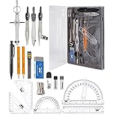 Mr. Pen- Geometry Set, 15 Piece Set with 6 Inch Swing Arm Protractor | IncludesMetal Divider, Set Squares, Ruler, Compasses for Math for Drafting &amp; School Supplies