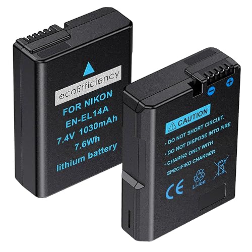 Hi-Capacity EN-EL14a Battery For Nikon D5500, D3500, D3400, D3300, D3100 Cameras