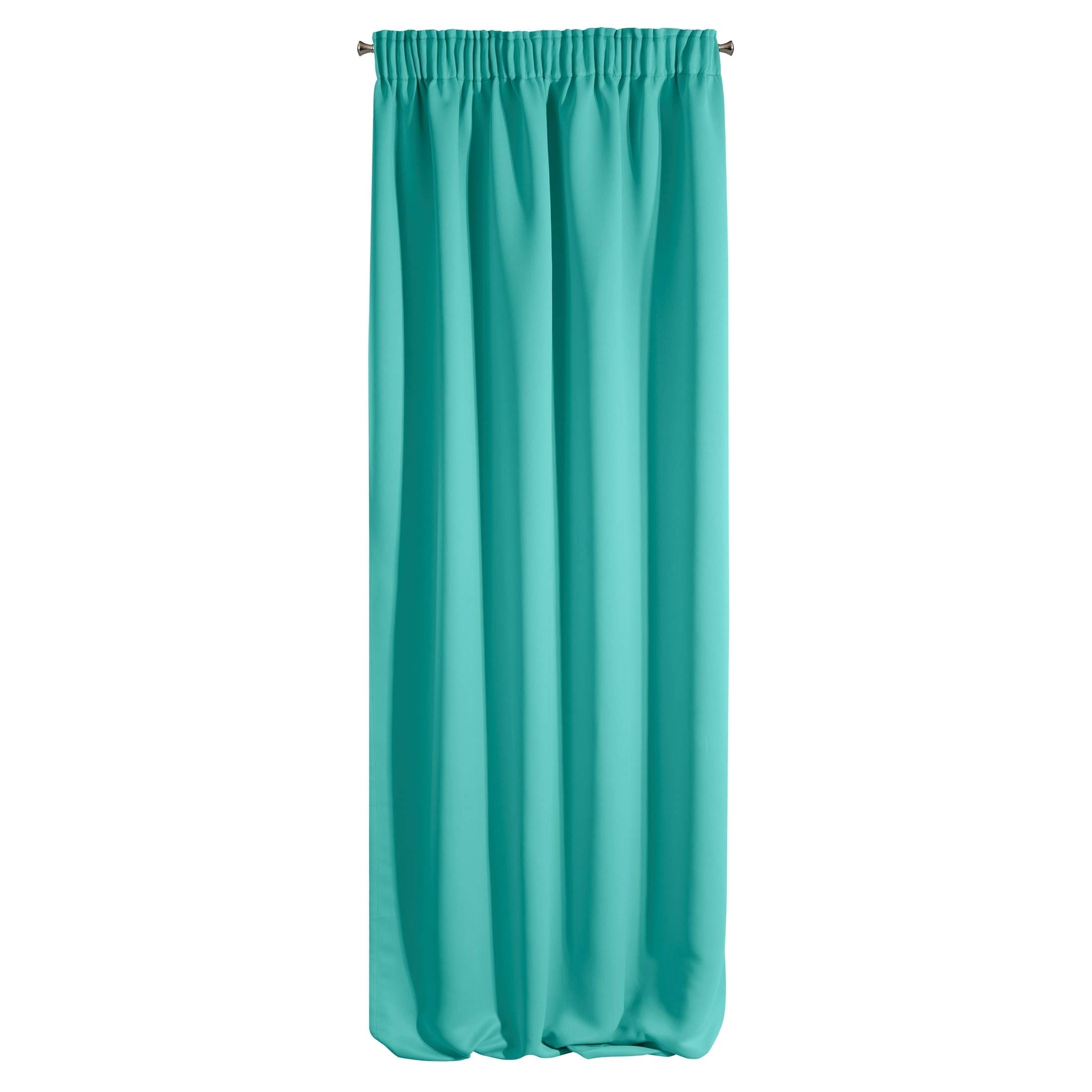 Eurofirany Smooth Blackout Blackout Ruffle Tape Soft Curtains Modern Simple Bedroom Children's Room Living Room Turquoise 135 x 270 cm