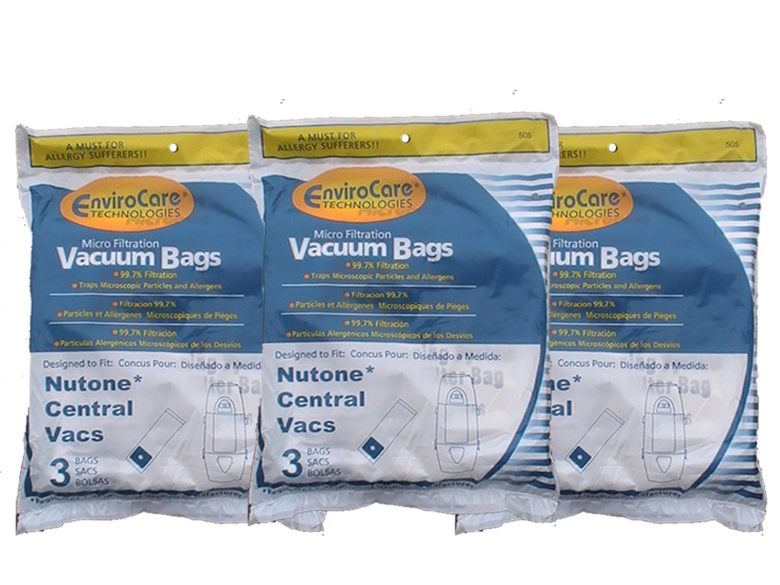 9 Central Vacuum Cleaner bags For Nutone Broan Cyclovac Dynavac Easyflo
