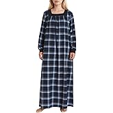 Latuza Women's Long Flannel Nightgown Square Neck Nightgown