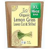 Jiva Organic Lemongrass Loose Leaf Tea Bulk Cut & Sifted 16 Ounce (1 Pound) Bag - Tea Leaves
