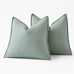 MIULEE Decorative Linen Pillow Covers 20x20 Inch