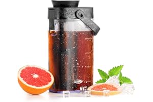 IKAPE 33.8oz Cold Brew Coffee Maker with Removable Filter, Leak-proof Spout for Iced Coffee, Tea & Flavored Drinks, Space Saving Tritan Pitcher