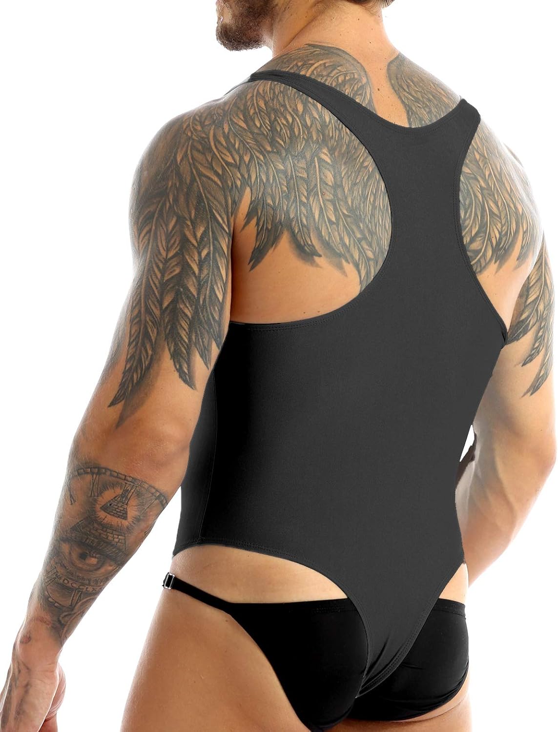 Agoky Men's Racer Back Wresting Singlet Bodysuit Mankini Gymnastic Jumpsuit Underwear Swimwear: Clothing