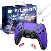 UGAME For Luna Controller, Game Control for PC Fire Stick PlayStation 4 Steam Phone Tablet TV with Back Paddles Turbo 1200mAh