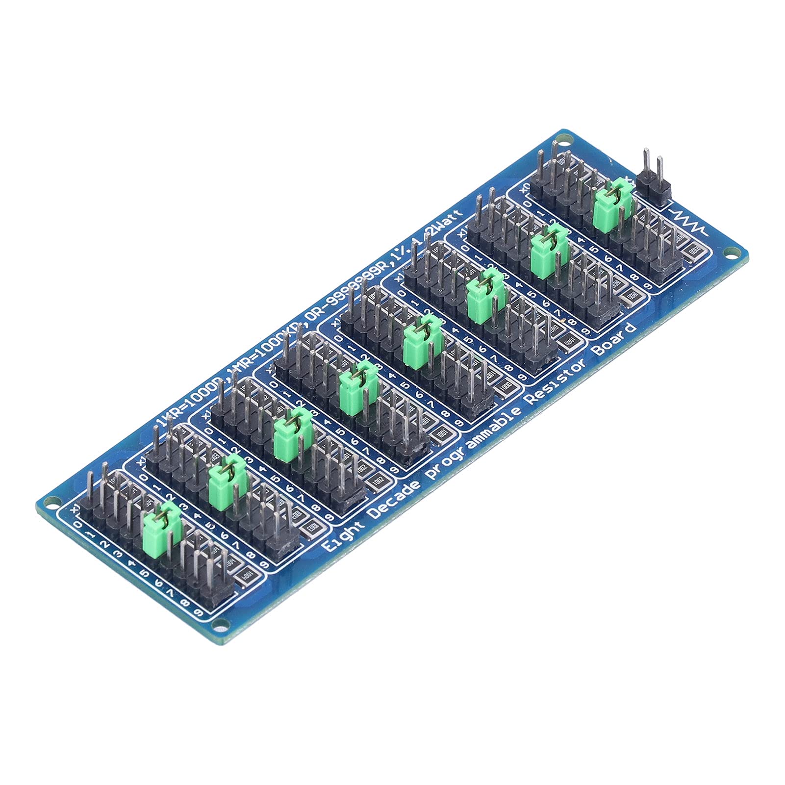Walfront 0.1R-9999999R Programmable Resistor Board Seven Decade 8 Section Adjustable Resistor Slide Electronic Component Screw Terminal Block