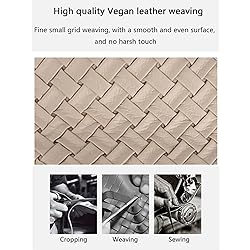 JINMANXUE Women Boston Bag Woven Vegan Leather