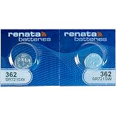 Renata 362 SR721SW Batteries - 1.55V Silver Oxide 362 Watch Battery (2 Count)
