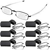 Coume 6 Pack Folding Reading Glasses Hard Cases Blue Light Blocking Men Women Foldable Computer Spring Hinge Readers