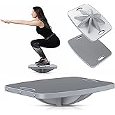 Professional Wooden Balance Board, 360 Degree Portable Wobble Board with Comfortable Surface, Standing Desk Rocker Board for Physical Therapy, Core Strength Stability Training