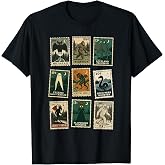 Cryptid Monster Stamps Tee Cryptid Shirt for Men Women Folklore T Shirts Bigfoot Mothman