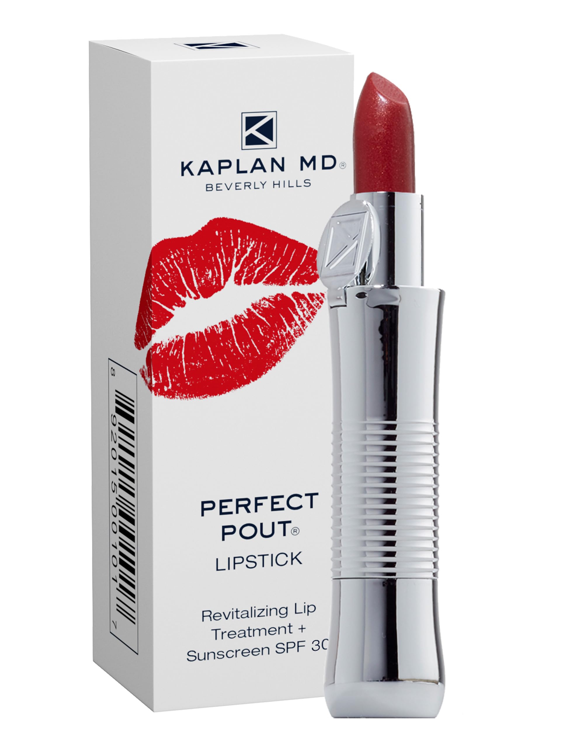 KAPLAN MD Perfect Pout SPF Lipstick – Anti-Ageing Brick Red Lipstick with SPF 30, Hyaluronic Acid & Maxi-Lip Peptides – Moisturising Colour for Dry Lips – Non-Sticky Cruelty-Free – HOLLYWOOD