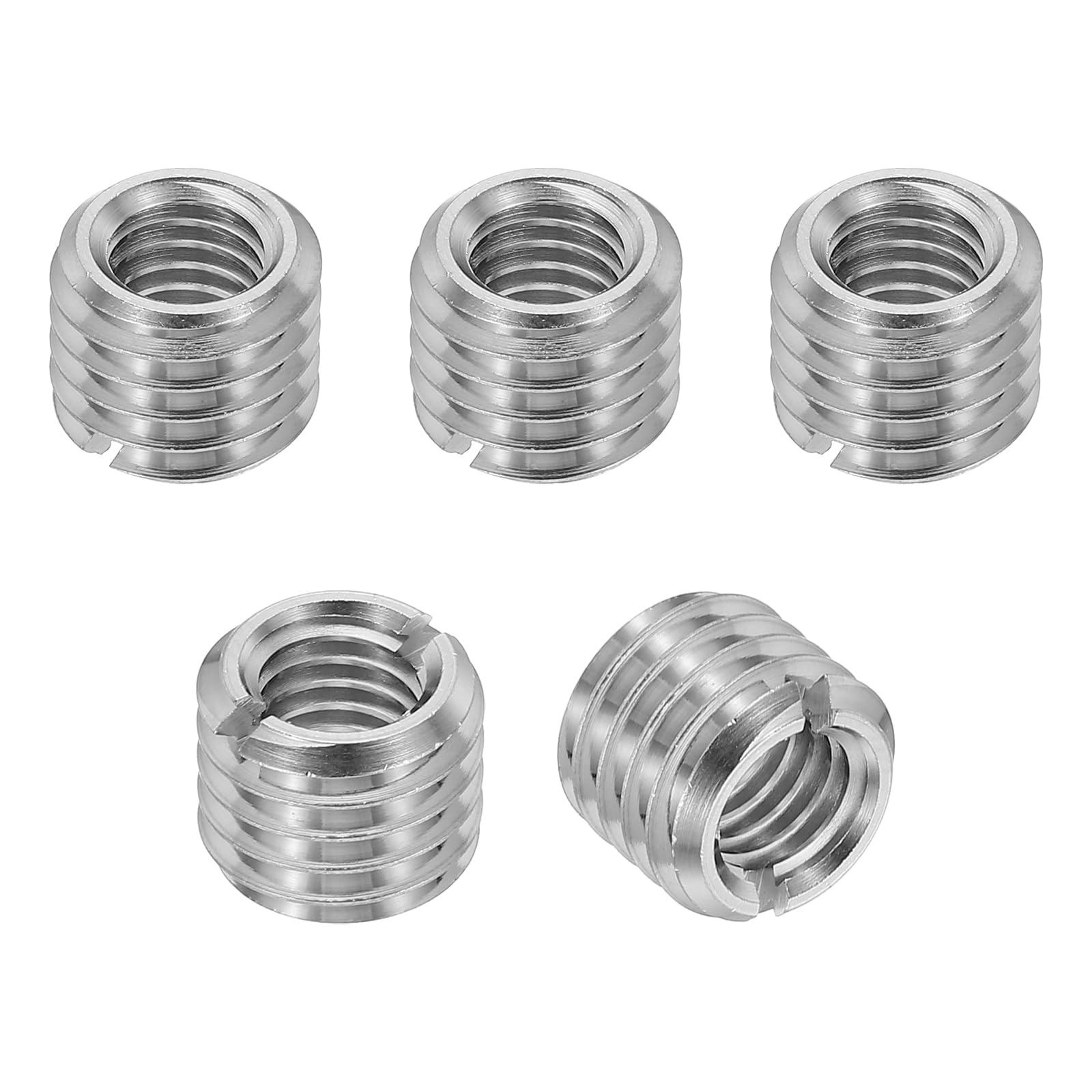 PATIKIL 316 Stainless Steel Thread Adapters Sleeve Reducing Nut, 5 Pcs M12 x 1.75 Male to M8 x 1.25 Female Repairing Insert Nut Screw Reducer Conversion Fastener 10mm
