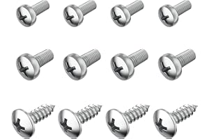 PRIME AVE Stainless Steel License Plate Screws for License Plates, Frames, Covers - Rust Proof Licence Plate Screw Set for Front/Rear - Compatible with Mercedes Benz (Pack of 12)