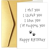Chenive Funny Birthday Card from Dog, Funny Dog Birthday Card, Bday Cards Gifts for Dogs Dad Dogs Mom, Puppy Bday Cards for Husband Wife Boyfriend Girlfriend