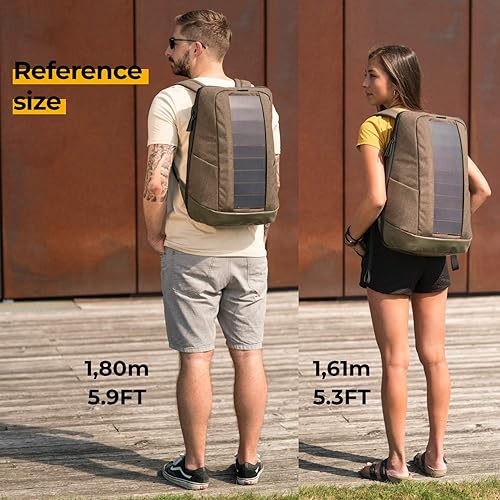 Sunnybag Iconic Solar Portable Backpack Charger in Olive Brown