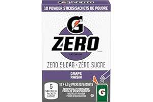 Gatorade Zero Electrolyte Powder Sticks – Grape, Zero Sugar Hydration Drink Mix, 10 Packets – On-the-Go Electrolytes for Rapi