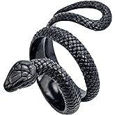 KouGeMou Womens Rock Snake Finger Ring Retro Jewelry Silver Snake Animal Rings Gift Accessories Size 6-10
