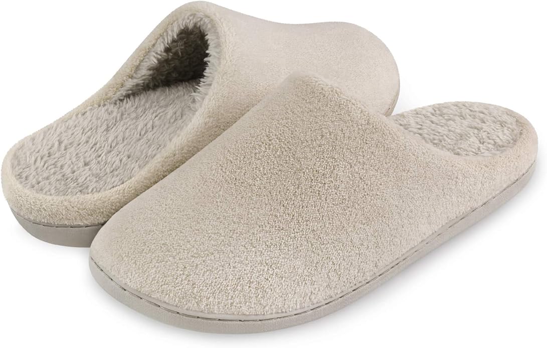 Homitem Women's Memory Foam Slippers Fleece Plush Lining