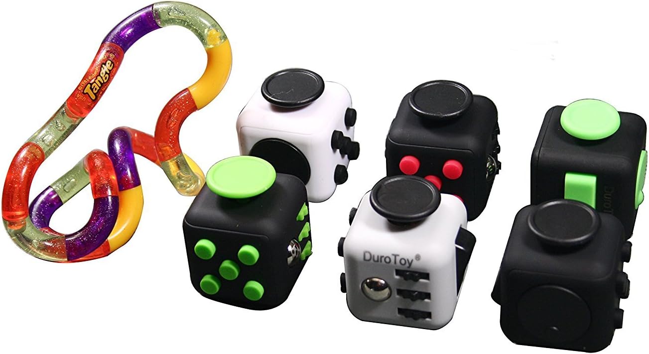 $5 /Each Wholesale Lot Combo Pack of 7 , 6 Fidget Cubes + 1 Fidget Twist Toy
