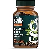 Gaia Herbs Eleuthero Root - Energy, Stamina & Mental Endurance Support* - Eleuthero Root (Siberian Ginseng) Adaptogen Herbal Supplement - 60 Vegan Liquid Phyto-Capsules (60 Servings)