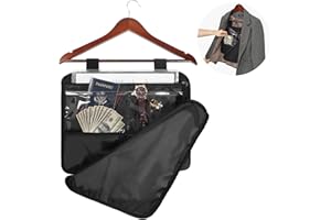 TANGONER Hanger Diversion Safe Bag, Hidden Safes Pocket for Cash, Waterproof disguised safe Storage, Secret Document Holder Compartment to Stash Jewelry Doc for Home Travel Dorm &Hotel under Clothing(BLACK)