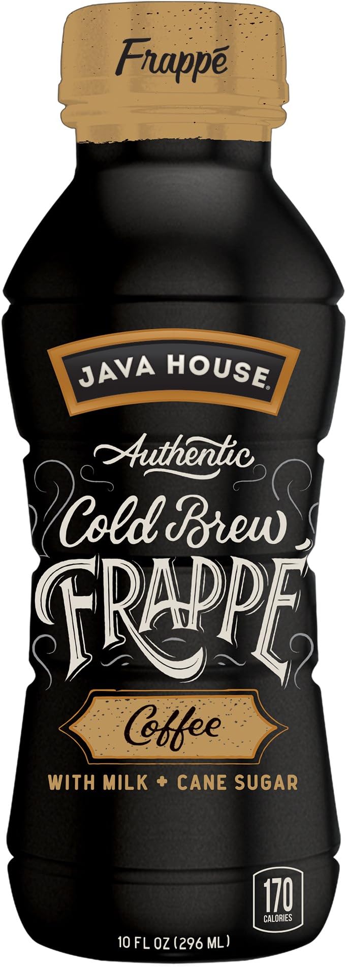 JAVA HOUSE Authentic Cold Brew Coffee, Frappe, 10 Ounce (Pack of 12) Ready to Drink