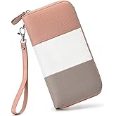 Moflycom Womens Wallet RFID Blocking Genuine Leather Multi Credit Card Large Capacity Zip Around Clutch Travel Purse Wristlet
