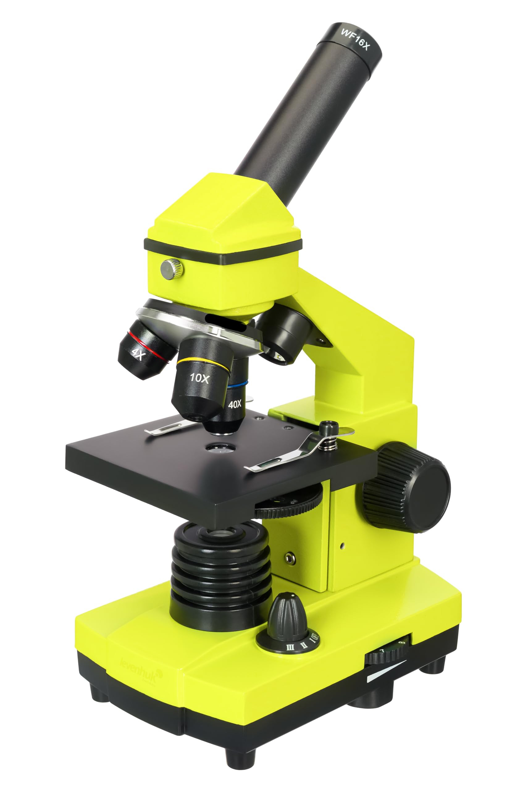 Levenhuk Rainbow 2L PLUS Lime Kids Home Lab STEM Kit with 640x Portable Biological Microscope, Full-Colour Illustrated Experiment Guide, Prepared Samples and Scientific Tools, Yellow (EN)