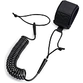 Abahub Coil SUP Leash,10 ft Coiled Paddle Board Leashes,5/7mm Legrope Strap | Paddle Board Ankle Strap,Durable,No-Tangle,Anti-Slip