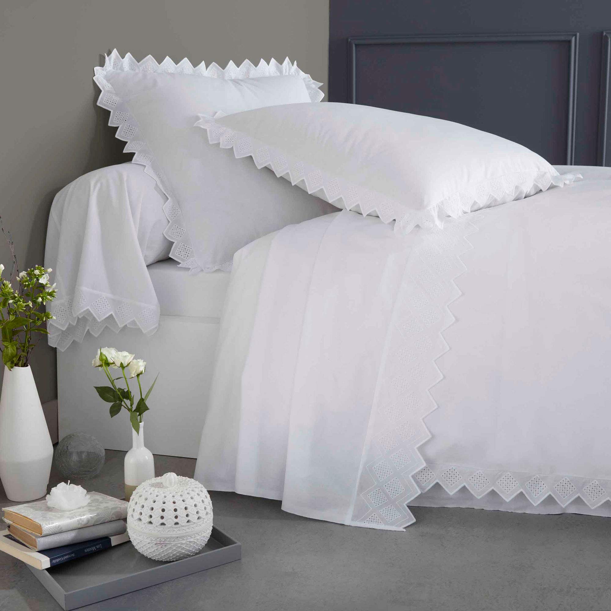 ORIGIN Opera Duvet Cover, Cotton, White, 140 x 200 cm