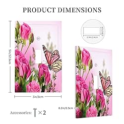 Pink Flower Butterfly 1 Gang Light Switch Plate