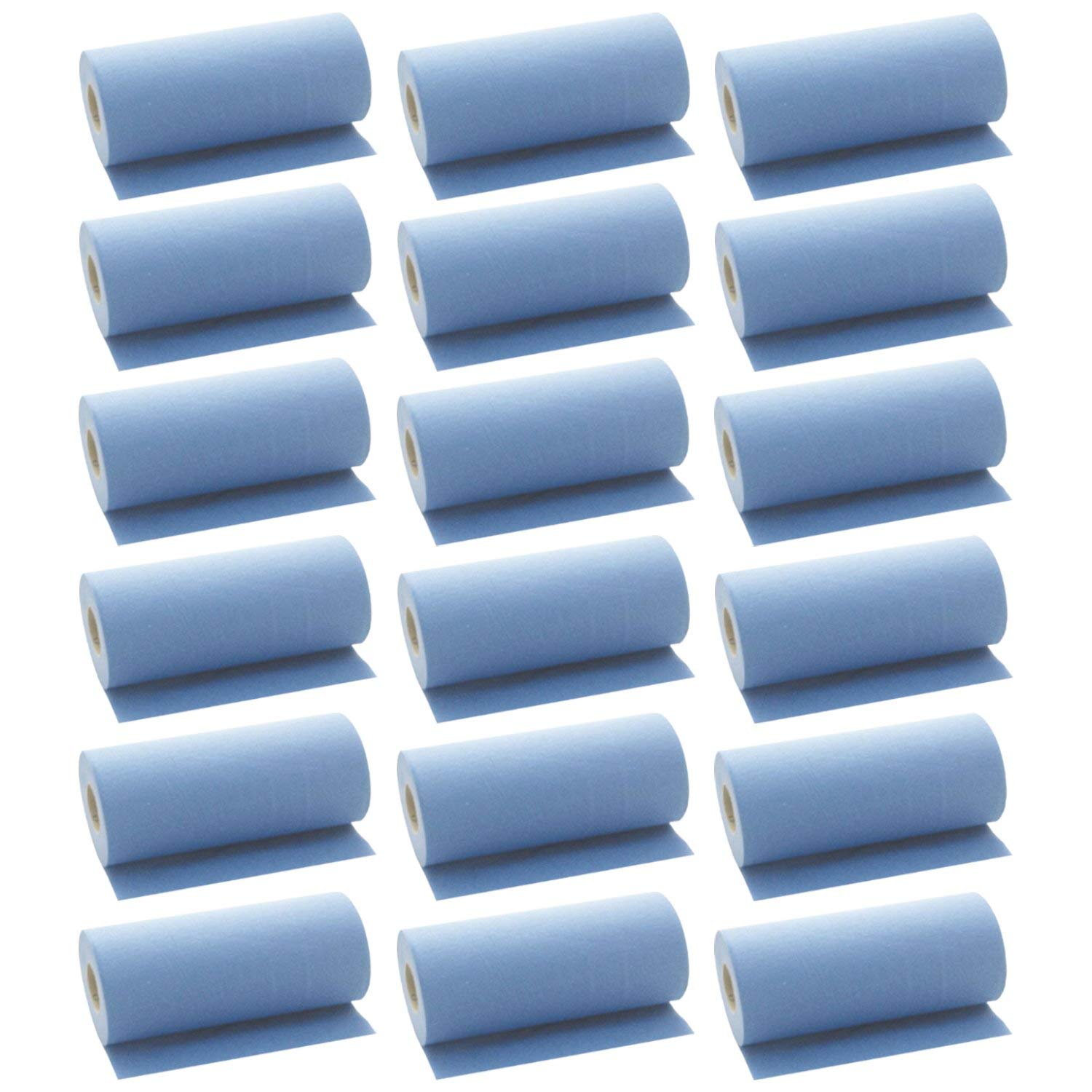 18 x Blue 2 Ply Hygiene Roll/Wipe. 24cm Wide x 50m Long (9.5" x 164') Desk Roll from Simply Direct