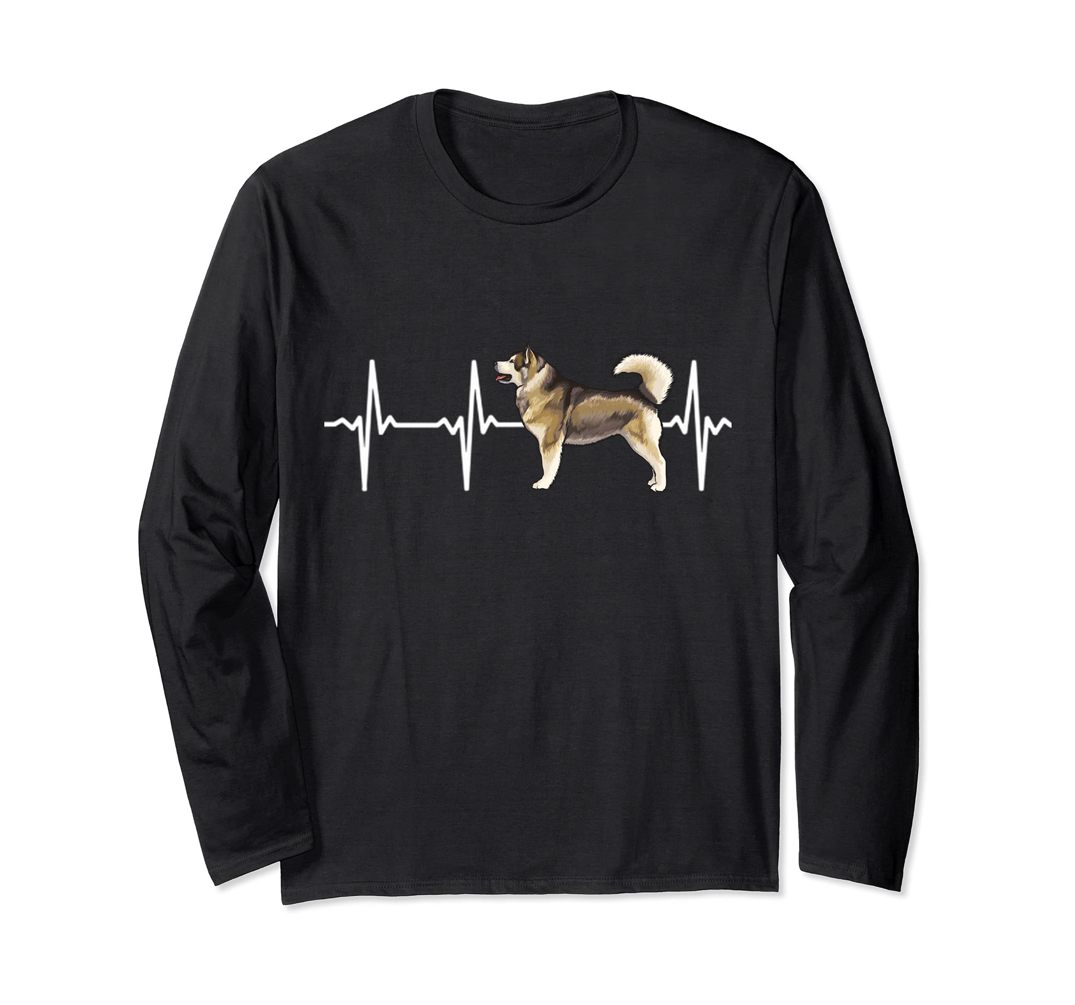 Alaskan Malamute Heartbeat Love My Dog Long Sleeve T-Shirt